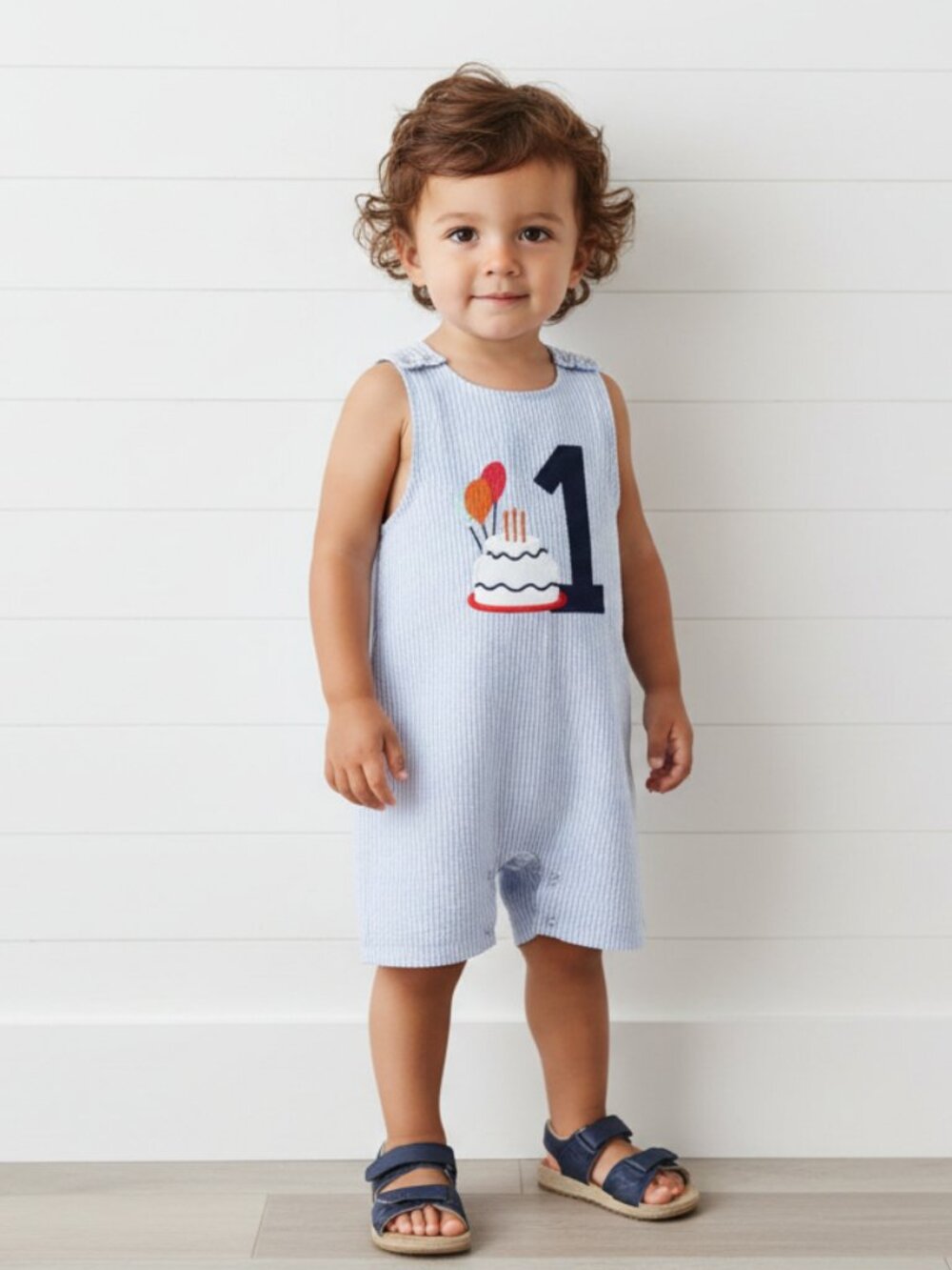 1st Birthday Striped Romper, NWT